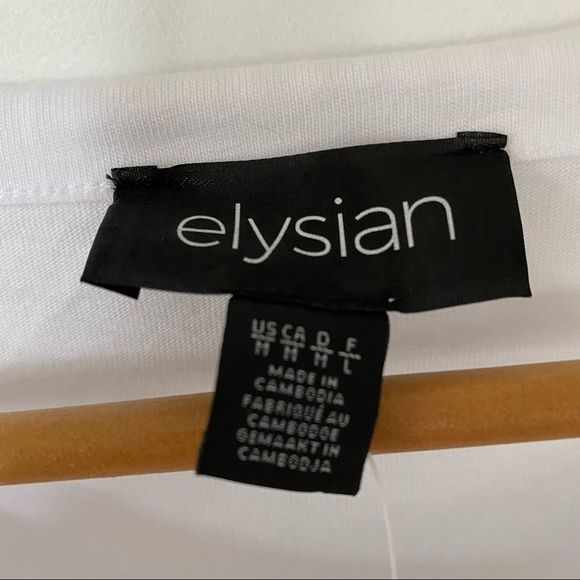 ELYSIAN long sleeve white tee shirt size medium nwt - Picture 5 of 6